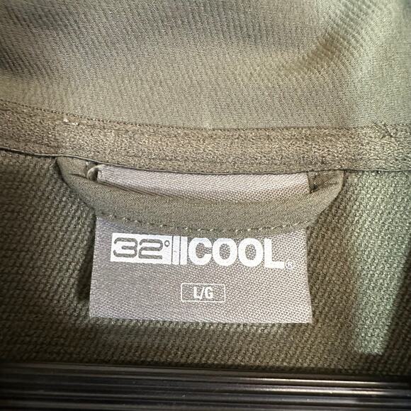NWT 32 Degrees COOL Basil Green Vest Large Zipped Pockets Active Fall Camp Hike - Picture 5 of 8